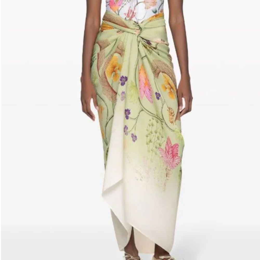 AGUA LAVANDA HABITAT FLORAL PRINT PAREO - ONE SIZE